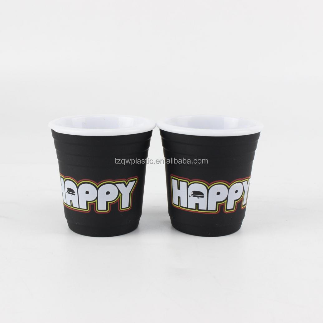 Black Matte Mini Cups 2oz Red  Party Cup Style Party Shot Glasses Plastic Jello Shooters