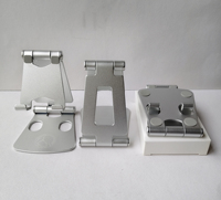 Support de téléphone portable pliable double en alliage d'aluminium personnalisé, mini support de bureau portable pour téléphone portable