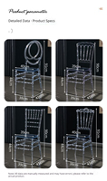 Chaises de salle à manger transparentes du fabricant pour événements de mariage, chaise couronne française, chaise de banquet de mariage, chaise de trône pour hôtels