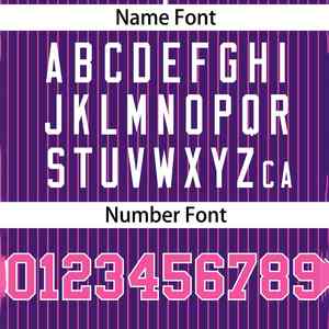 Maillot de softball personnalisé à rayures violettes et roses, authentique, à deux boutons - Product Image 3