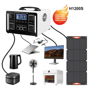 Centrale Électrique Portable 1200W Alimentée par Panneau Solaire et Chargeur CA, Batterie au Lithium Ternaire, Onde Sinusoïdale Pure, MPPT, Type-C, USB, Allume-Cigare - Product Image 1