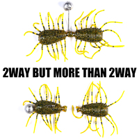 Señuelo Blando Artificial de Plástico OEM Personalizado con Efecto UV Centipede, 3.5in 2.9g, para Pesca a Granel