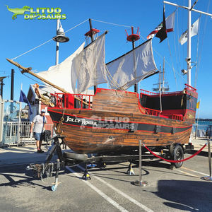 Parco giochi all'aperto in vetroresina grande nave <span class=keywords><strong>pirata</strong></span> statua per la vendita - Product Image 1