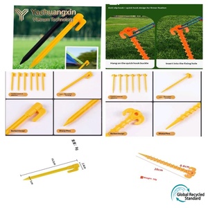 Piquets de tente 13 pouces en plastique noir, équipement de camping extérieur, utilisation toutes saisons - Product Image 4