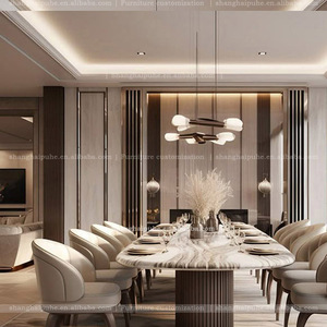 Ánh sáng hiện đại sang trọng bằng đá cẩm thạch mở rộng bàn ăn cho 12 người 3M-4M bảng thiết kế nội thất cực lớn và tùy biến - Product Image 2