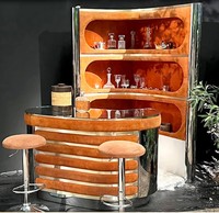 Table de bar haut de gamme en acier inoxydable de style loft pour hôtel, appartement, salon, villas