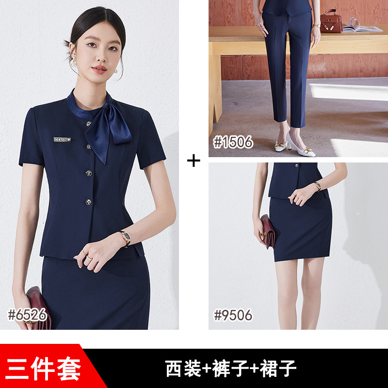 Dark blue suit pants and skirt