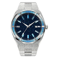Reloj de Hombre con Logotipo Personalizado, Edición Limitada de 42 mm, Cielo Estrellado Luminoso, Resistente al Agua, Acero Inoxidable, Cristales Coloridos, Movimiento SEIKO