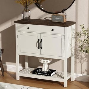 Trắng trang trại bảng điều khiển bảng lối vào bảng với kệ lưu trữ cà phê Bar tủ hẹp tự chọn <span class=keywords><strong>sideboard</strong></span> cho nhà bếp - Product Image 3