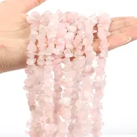 Rose Quartz Crystal Chips Beads Strands
