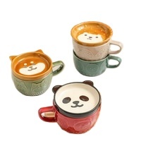 Madou – Ensemble de tasses en porcelaine fine écologique, motif <span class=keywords><strong>chat</strong></span> 3D, style européen, 300 ml, fait main, compatible lave-vaisselle, pour <span class=keywords><strong>le</strong></span> bureau - Product Image 3