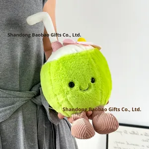 Hải Nam 8inch dừa trái cây nhồi bông gấu đồ chơi sang trọng Máy mô phỏng búp bê bên bờ biển đạo cụ ảnh thêu giảm căng thẳng lưới - Product Image 6