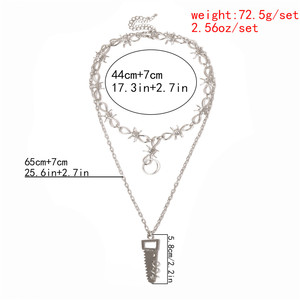 Collana Choker con Filo Spinato Stile Hip Hop Punk, Collana Gotica con Ciondolo Argento Massiccio per Gioielli da Donna - Product Image 3