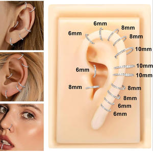 Gaby Bijoux de <span class=keywords><strong>piercing</strong></span> en titane ASTM F136 pour cartilage, anneaux de Daith et Hélix, segment articulé, anneau de mode avec zircone cubique transparente - Product Image 5