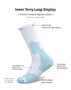 Sport <b>Socks</b> Athletic Anti-Slip Breathable Geometric Pattern <b>Running</b> Training Men Women Summer Spandex Polyester OEM ODM - Product Image 2
