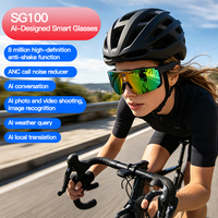 Lunettes de soleil sportives intelligentes AI avec caméra anti-tremblement 8MP, réduction de bruit ANC, reconnaissance d'image IA, enregistrement vidéo et audio