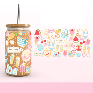 Coquette Princess Palace Libbey Glass Teacup Tumbler Cute Pink Castle Mirror Crown Bow Design UV DTF Wrap Transfer Bolsas de impresión - Product Image 2