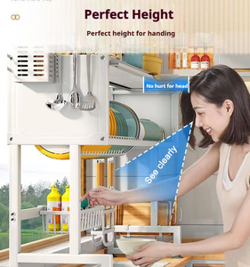 Égouttoir à vaisselle métallique de 65 cm <span class=keywords><strong>pour</strong></span> évier, organisateur de cuisine avec portes en PC, étagère gain de place <span class=keywords><strong>pour</strong></span> petites cuisines - Vente en gros - Product Image 4