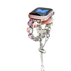 สายนาฬิกาโลหะประดับลูกปัดคริสตัลสำหรับนาฬิกา <span class=keywords><strong>Apple</strong></span> <span class=keywords><strong>Watch</strong></span> band 40 <span class=keywords><strong>41</strong></span> 44 45 <span class=keywords><strong>mm</strong></span> สำหรับ iWatch ULTRA 2 <span class=keywords><strong>SE</strong></span> 9 8 7 6 5 4 - Product Image 2