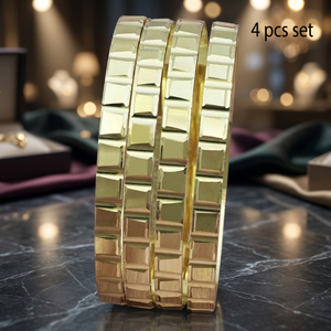 Wholesale 14K18K24K Gold Filled Fashion <b>Bangles</b> <b>Set</b> Brass Gold Filled Jewelry Oro Joyeria Traditional Design Custom <b>Bangles</b> <b>Set</b> - Product Image 5