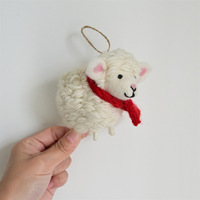 Pendentif Sac en Feutre de Laine Fait Main du Népal, Adorable Petite Poupée Animalière Éléphant Porte-clés 31cm-50cm, Cadeau Suspendu en Feutre
