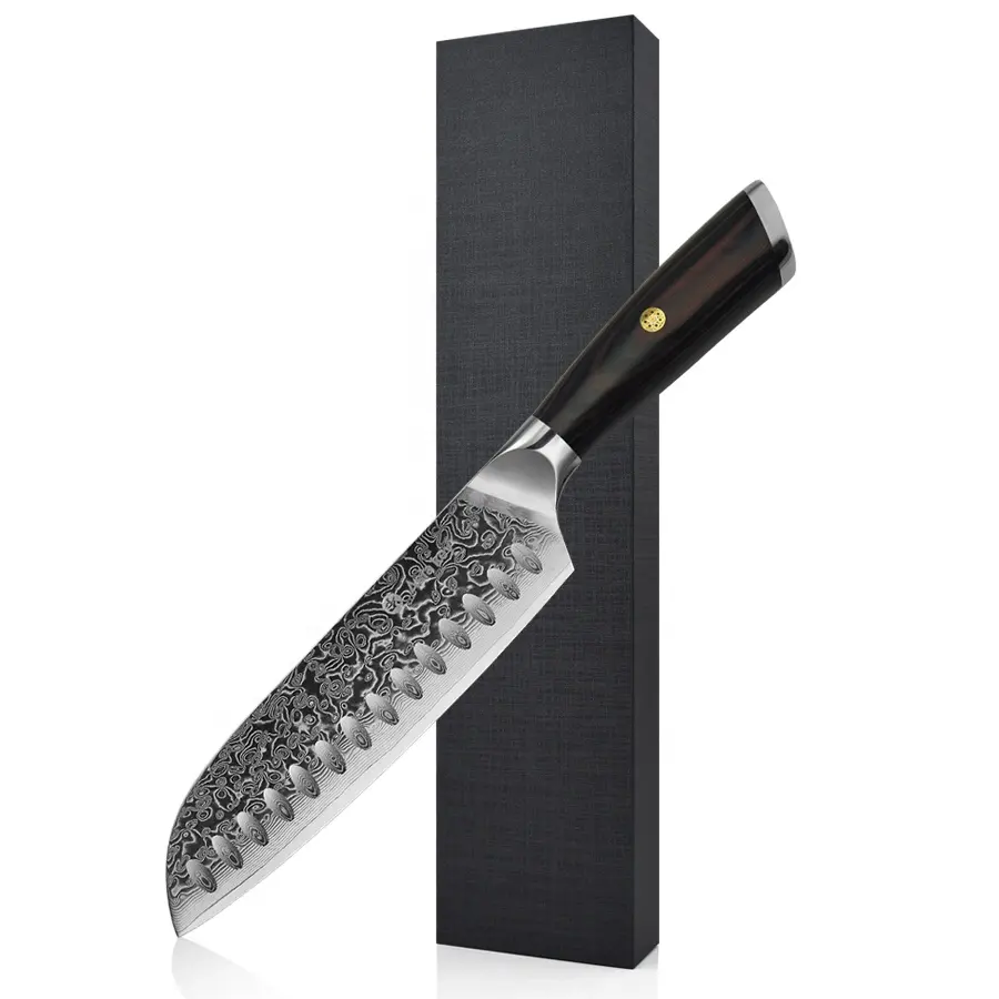 Santoku-cuchillos japoneses de acero de Damasco, Chef, 2019, 7 pulgadas, a la venta