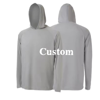 Herenshirt op maat met aangepast LOGO, UV-bescherming, snel drogend, UPF 50, lange mouwen, capuchon, ademend, bedrukt viskleding