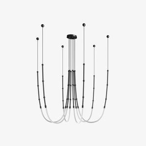 Italian High Ceiling Chandelier Round Black Led Pendant Light For Villa Duplex Staircase Lighting E27 Switch Control - Product Image 4