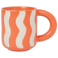 Mug en grès rayé rustique - Jaune et blanc, style nordique, tasse pour la rentrée scolaire