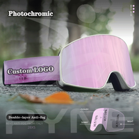 Lunettes de sport d'hiver en gros, masques de ski personnalisables avec logo, unisexe, monture intégrale, double couche anti-buée, photochromiques