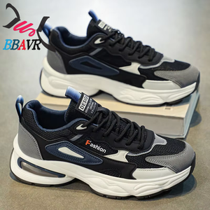 Zapatillas de primavera para hombre, estilo nuevo, transpirables, de malla, de caña alta, estilo coreano, a la moda, combinables con todo, con suela gruesa, para adolescentes. - Product Image 2