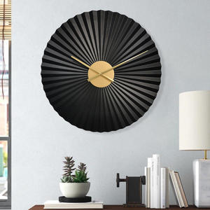 Hot Bán Sang Trọng <span class=keywords><strong>Hight</strong></span> Chất Lượng Fan Shaped Gradient Sắt Sáng Tạo Kim Loại Trang Trí Nội Thất Đồng Hồ Treo Tường - Product Image 6