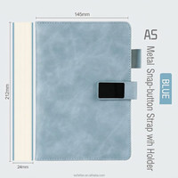 Carnet de notes personnalisé A5 en cuir PU avec fermeture magnétique, 360 pages lignées, pour les affaires