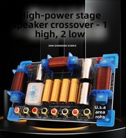 Divisor de Frecuencias GD25 de Cobre Metálico, 2 Vías, Audio HiFi, 15-18 Pulgadas, 1500W, 8 Frecuencias Ajustables, 4/8 Salidas de Altavoz