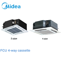 Refroidisseur d'eau industriel Midea 500 CFM, installation facile, compact à 2 tuyaux, unité de ventilo-convecteur à cassette 4 voies pour immeuble de bureaux