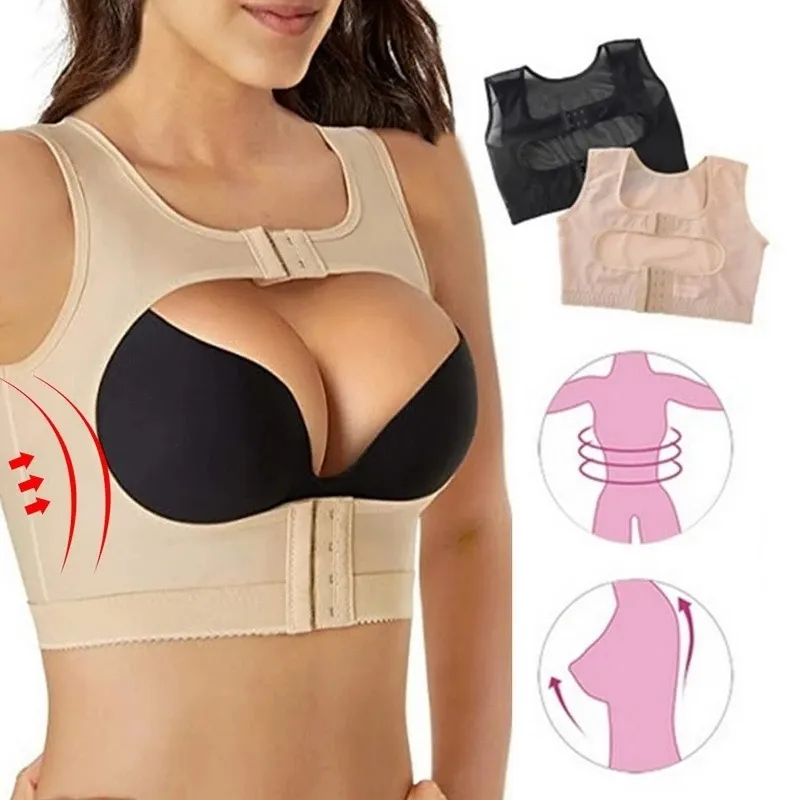 المرأة حزام مصحح الوضعية الصدرية شبكة تنفس محدد شكل الجسم الحدباء الإغاثة ارفع Bralette للصدمات الخلفي دعم