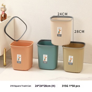 Seau <span class=keywords><strong>de</strong></span> rangement en plastique pour la maison, salon, sans couvercle, épaissi, monobloc, anneau <span class=keywords><strong>de</strong></span> pression, cuisine, chambre, grande capacité, carré, poubelle - Product Image 6