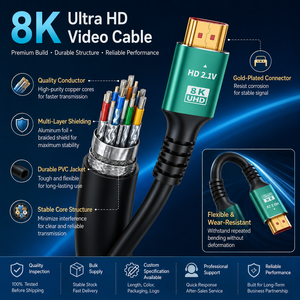 Cable <span class=keywords><strong>HDMI</strong></span> 8K al por Mayor, Cable AV de Alta Velocidad HDTV Macho a Macho para Computadora, TV, Decodificador, Monitor, Proyector, Sistema de Cine en Casa - Product Image 5