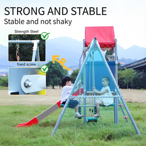 Juego <span class=keywords><strong>de</strong></span> Columpios y Tobogán <span class=keywords><strong>de</strong></span> Plástico para Niños Pequeños para Jardín Exterior <span class=keywords><strong>con</strong></span> <span class=keywords><strong>Aro</strong></span> <span class=keywords><strong>de</strong></span> Baloncesto <span class=keywords><strong>de</strong></span> Metal y Accesorios <span class=keywords><strong>de</strong></span> Aleación - Product Image 6