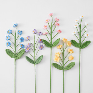 Rama de <span class=keywords><strong>flores</strong></span> Forget-Me-Not de 7 cabezas hecha a mano, ramo individual, Día del maestro, Navidad, Pascua, adorno, tienda de <span class=keywords><strong>flores</strong></span> podridas, terminado - Product Image 5
