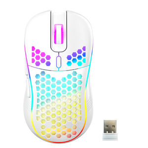 Ratón Inalámbrico Profesional para Juegos, 2400DPI, Recargable, RGB, con Diseño de Panal, Ratón para Juegos de Computadora - Product Image 6