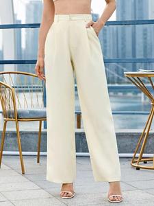 <span class=keywords><strong>Pantaloni</strong></span> da <span class=keywords><strong>tuta</strong></span> addensati a vita alta <span class=keywords><strong>pantaloni</strong></span> da donna autunno inverno Casual larghi sottili <span class=keywords><strong>Beige</strong></span> tinta unita <span class=keywords><strong>pantaloni</strong></span> Palazzo pieghettati con cerniera - Product Image 2