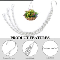 Uiyicil Chaîne combinée argentée à 3 brins avec crochets de suspension pour pot de fleurs, abreuvoir pour oiseaux, nichoir, lanterne, carillon éolien, ornement de jardin 3LT*YS*50CM