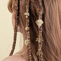 Nouvelle mode feuille papillon cheveux anneau alliage cheveux tresse breloques poignets dreadlocks accessoires bijoux décoration
