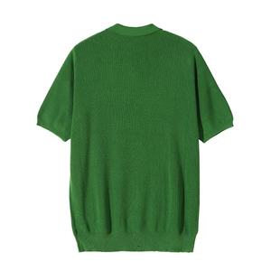 Suéter de punto de nuevo diseño, Sudadera de cuello vuelto de Color sólido para hombre, sudadera de manga corta de verano de secado rápido para hombre - Product Image 5