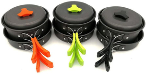 Ensemble de cuisine de camping portable pour 1 à 2 personnes, pique-nique, barbecue, casserole, poêle, équipement de cuisine en plein air - Product Image 2