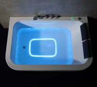 Baignoire acrylique pour 2 personnes baignoire à jet d'air Led thérapie colorée baignoire de massage pour adultes