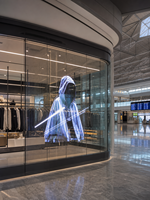 Transparente LED-Folien-Fensterdisplay-Lösung für Mode-Bekleidungsgeschäfte