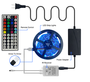 <span class=keywords><strong>Huya</strong></span>-kit led 2835 rgb, tira LED IP65, resistente al agua, 24 teclas, controlador IR, 12v/24v, luz rgb - Product Image 4