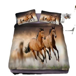 Parure de lit classique, impression numérique 3D, motifs animaux cheval, avec drap, housse de <span class=keywords><strong>couette</strong></span> et taies d'oreillers - Product Image 5